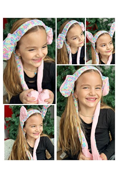 QUEEN AKSESUAR Unicorn curcubeu de culoare pastel cu paiete, iepuraș cu urech...