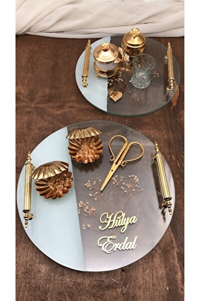 Masalsı Concept Süslü Söz Nişan Tepsisi Yüzük Yükselticiler Makas Damat Kahve Fincanı Lokumluk Bardak