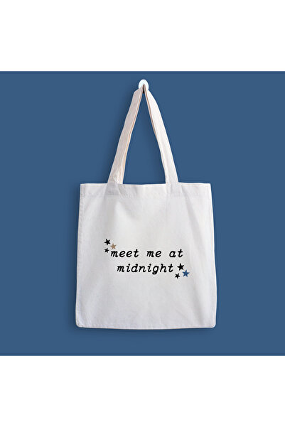 designedfy Geantă din stofă cu imprimeu Meet Me at Midnight