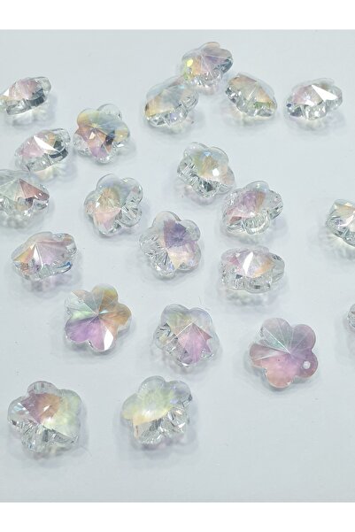 CRYSTALSHOP Piatra de Cristal - Mușețel Perforat - AB 14 mm (100 bucăți)