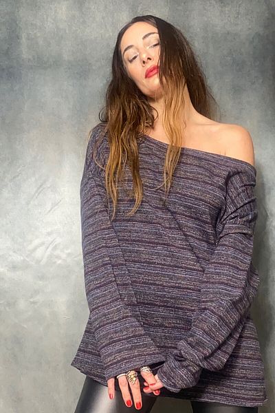 Quincey WIDE CUT LOW SHOULDER DECOLTED KNITWEAR TUNIC