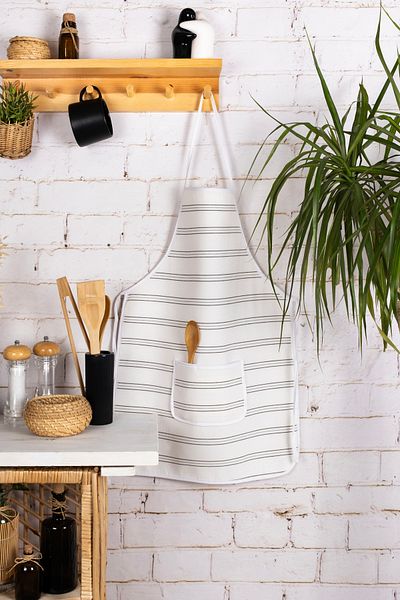 Morlay Liquid Proof Kitchen Apron Sponge Filled Double Chamber Pocket Model