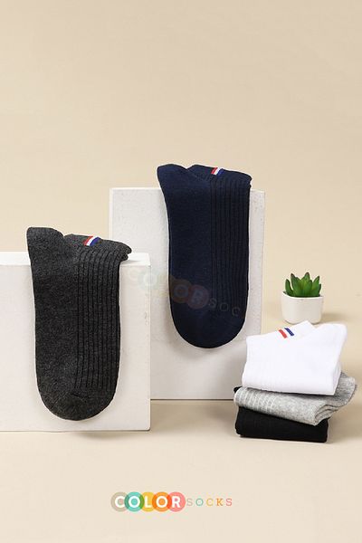 Color Socks Комплект от 5 памучни мъжки чорапа с шнур (допълнителен комфорт)