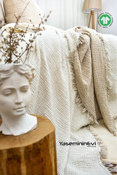 YASEMİNİNEVİ Vizon Tek Kişilik Müslin Yatak Örtüsü