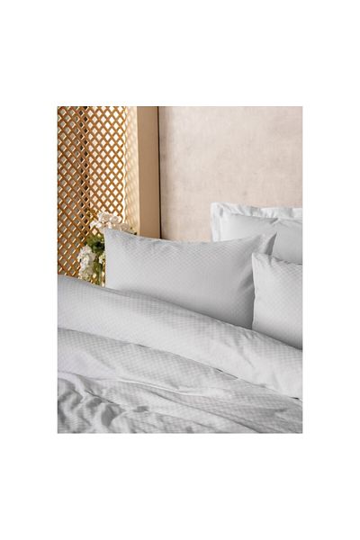 ŞENER HOME Set cuvertură de pilota Cottonbox Double Plaid - Alb