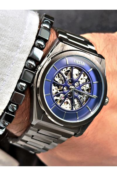 Fiesta Smoke Color Automatic Business Steel Luxury Men's Wrist Watch + BRACELET GIFT