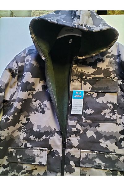 BeyzDenim καπνιστό καμουφλάζ αδιάβροχο παλτό για κυνήγι και εργασία
