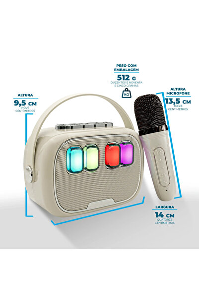 SFL Product Mikrofonlu Mini Yeni Nesil Mikrofonlu Işıklı Mini Hoparlör Bluetooth Karaoke Kablosuz Hoparlör