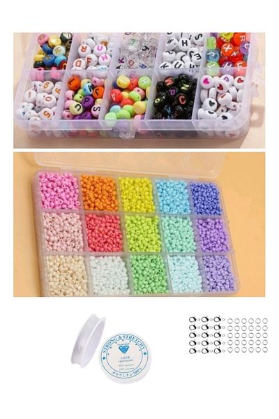Hobimos Sand Bead and Letter Bead Set - Fun Hobby Bead Set