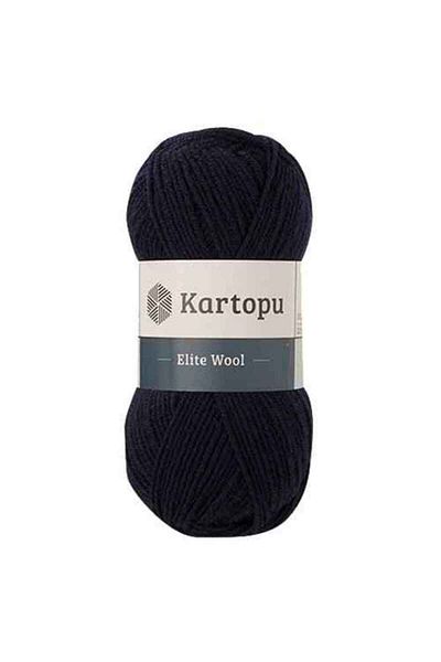 Kartopu Elite Wool K630 Navy Blue 49% Wool Knitting Yarn Sweater & Sweater & Cardigan & Vest Winter Knitting Yarn