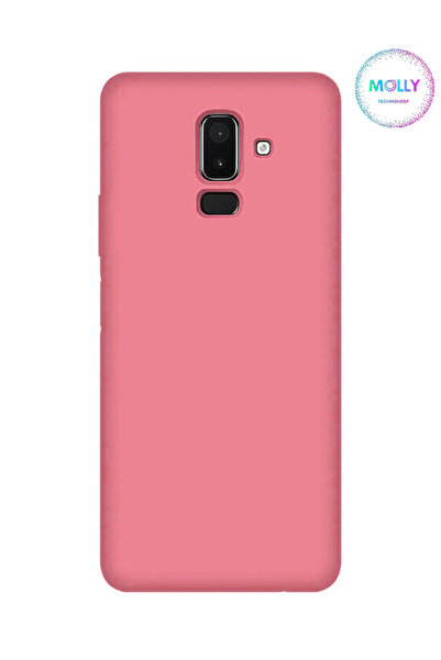 Molly Samsung Galaxy J8 İçin Pamuk Şeker Liquid İçi Kadife Silikon Kılıf