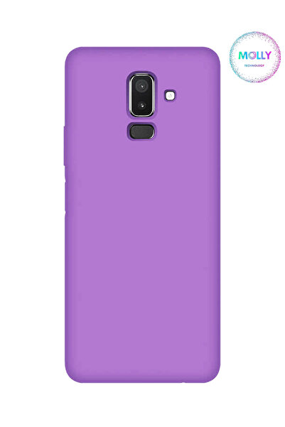 Molly Samsung Galaxy J8 İçin Lila Liquid İçi Kadife Silikon Kılıf