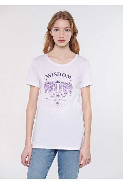 Mavi Wisdom Printed White T-shirt Regular Fit / Normal Cut 1611300-620