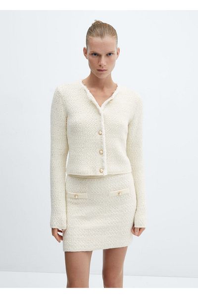 MANGO Woman Jewel button knitted cardigan