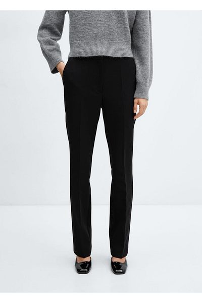 MANGO Woman Mid-Waisted Wideleg Trousers