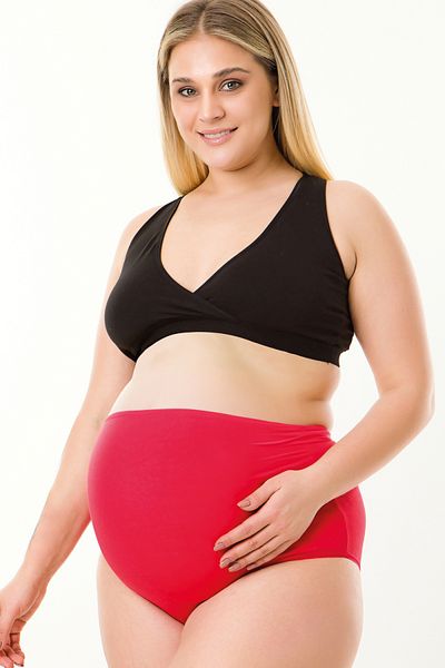 MS HAMİLE İÇ GİYİM Chiloți roșii de maternitate - MODAL HG1111