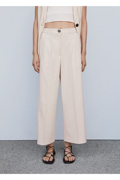 MANGO Woman Pleated culotte pants