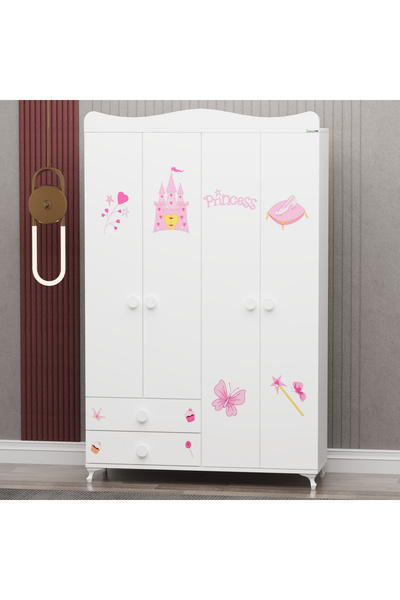 Garaj Home Yıldız 4 Kapaklı Dolap - Prenses
