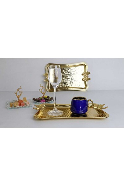 PLT Design صينية تقديم معدنية مستطيلة من Cooker Ckr3173، تشكيلة ذهبية وفضية