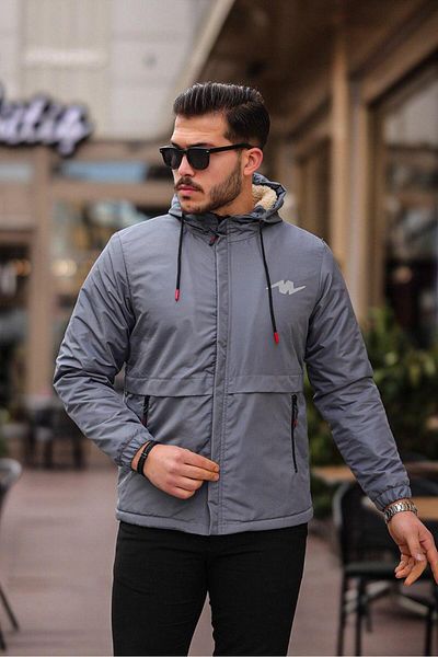 FLUEND MODA Мъжко водоустойчиво и ветроустойчиво кожено палто