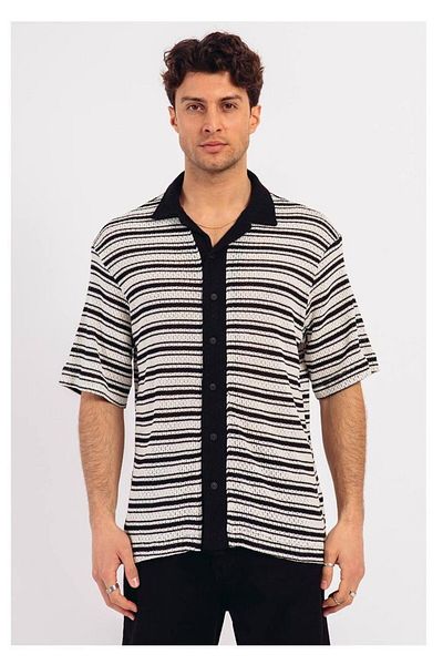 Catch Unisex Oversize Knitted Shirt Black 1624