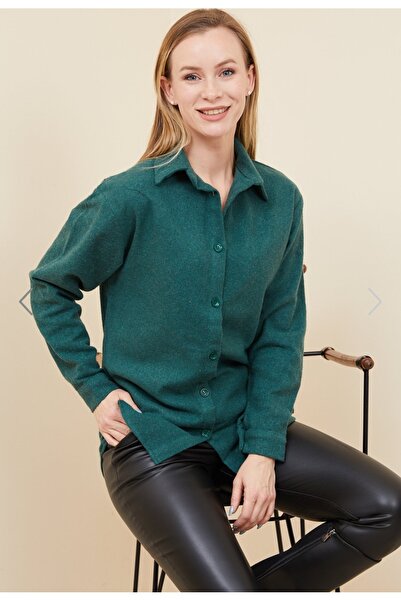 Alegante قميص ديلي تريند باللون الأخضر الداكن