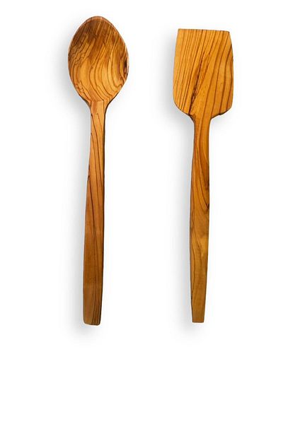 BERRY OLVES TREE WOOD SPOON SPATULA SET