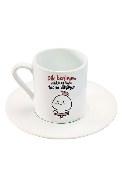 HobiShop Turkish Coffee Cup Mochi Cat Motto Printed Cup