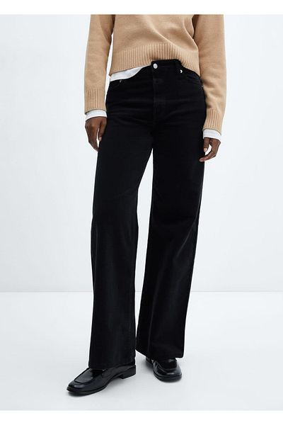 MANGO Woman Straight Cut Mid-Waist Corduroy Trousers