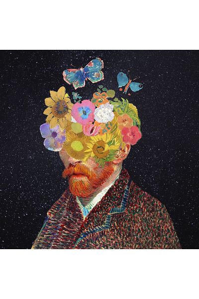 Hiruko Tasarım Atölyesi Ξύλινος Πίνακας Van Gogh Flower Show Διακοσμητικός Πίνακας Premium Πίνακας με κορνίζα