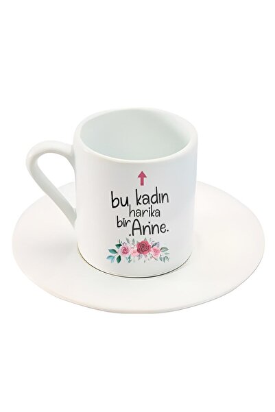 HobiShop This Woman Is A Wonderful Mother. Written Floral Printed Turkish Cof...