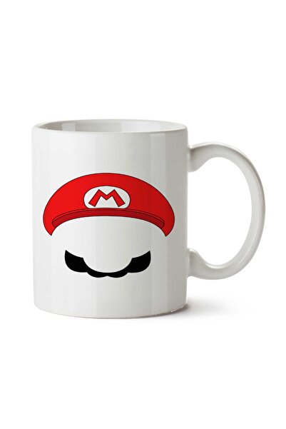 ART HEDİYE قبعة ماريو 10 صورة ظلية للشارب مطبوعة على الجانبين