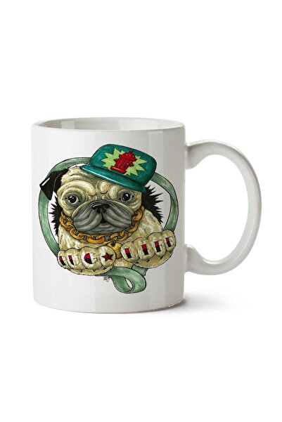 ART HEDİYE كوب ملون مطبوع عليه وجهين من Pug Life
