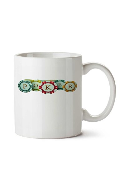 ART HEDİYE Poker Colorful Two Sided Printed Mug Cup