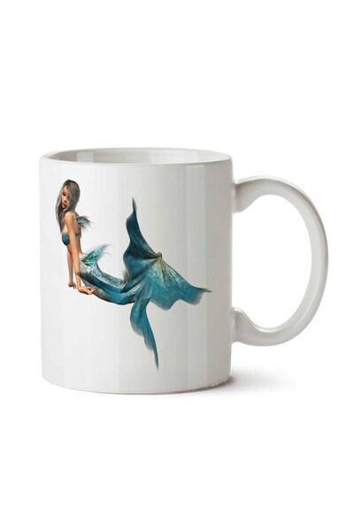 ART HEDİYE Mermaid-PNG-Clipart Two Sided Printed Mug