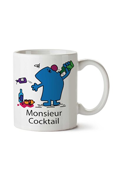 ART HEDİYE كوب Mr Men Monsieur Cocktail مطبوع على الجانبين