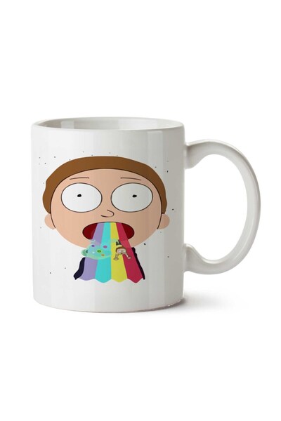 ART HEDİYE كوب Nerd Morty Rainbow مطبوع على الجانبين