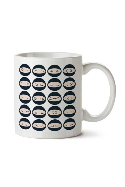 ART HEDİYE كوب Ninjas Ninjas مطبوع على الجانبين