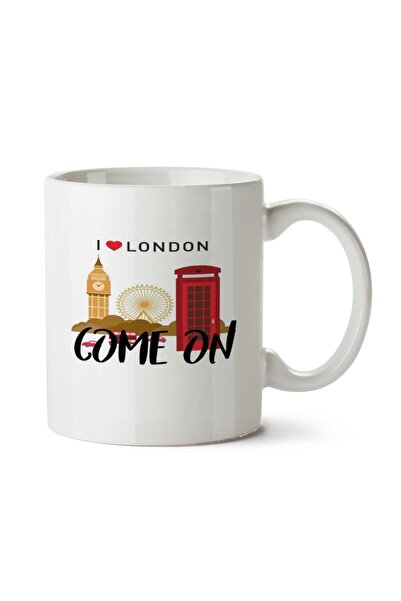 ART HEDİYE كوب زجاجي مطبوع عليه وجهين من لندن