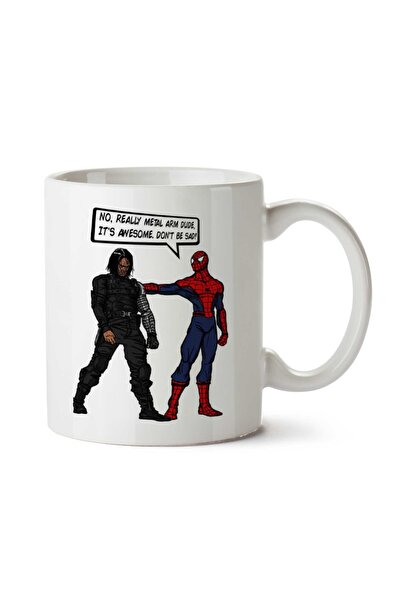 ART HEDİYE كوب ذراع معدني سبايدرمان وينتر سوليدير باكي مطبوع على الجانبين