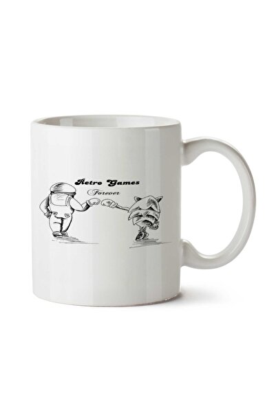 ART HEDİYE كوب ريترو جيم فور إيفر بطبعة جانبين