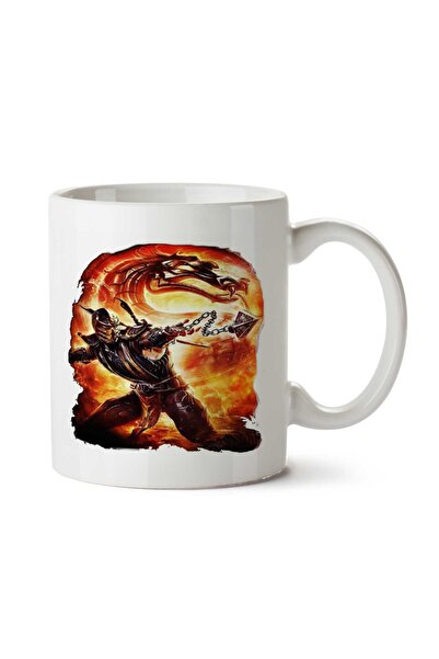 ART HEDİYE MORTAL KOMBAT،،، كوب مطبوع على الجانبين