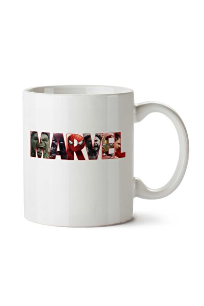 ART HEDİYE كوب بطبعة Marvel Lettering Hero على الجانبين