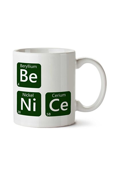 ART HEDİYE كوب Be Polite Periodic Table Be NiCe مطبوع على الجانبين