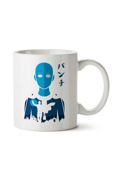 ART HEDİYE كوب One Punch Man Blue Cityscape مطبوع على الجانبين