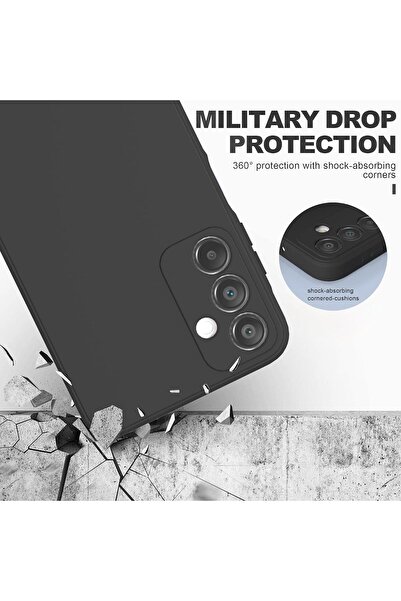 m.tk moveteck Samsung Galaxy A05s Kılıf Kamera Korumalı Yumuşak Renkli Silikon + 9H Ekran Koruyucu Cam 2'li Set