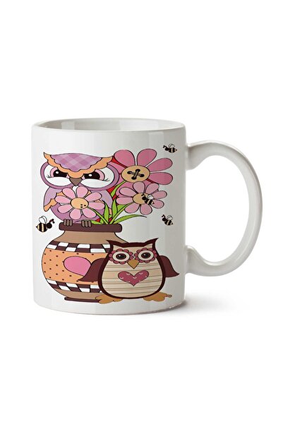 ART HEDİYE كوب بطبعة زهور على الوجهين من Love Owls من Love Owls