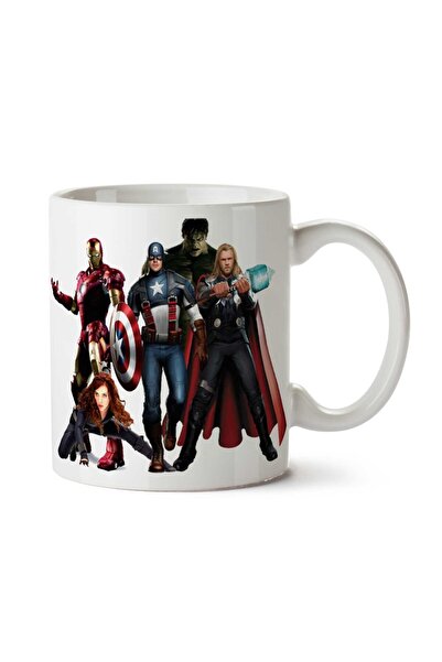 ART HEDİYE كوب مارفل سوبر هيروز آيرون مان كابتن أمريكا مطبوع على الجانبين