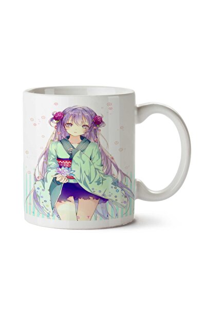 ART HEDİYE كوب مطبوع على الجانبين بتصميم الرسوم المتحركة باللون الأرجواني