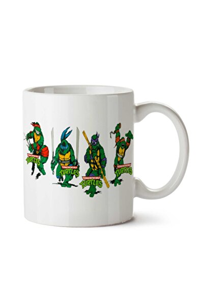ART HEDİYE كوب كرتوني مطبوع عليه سلاحف النينجا على الجانبين